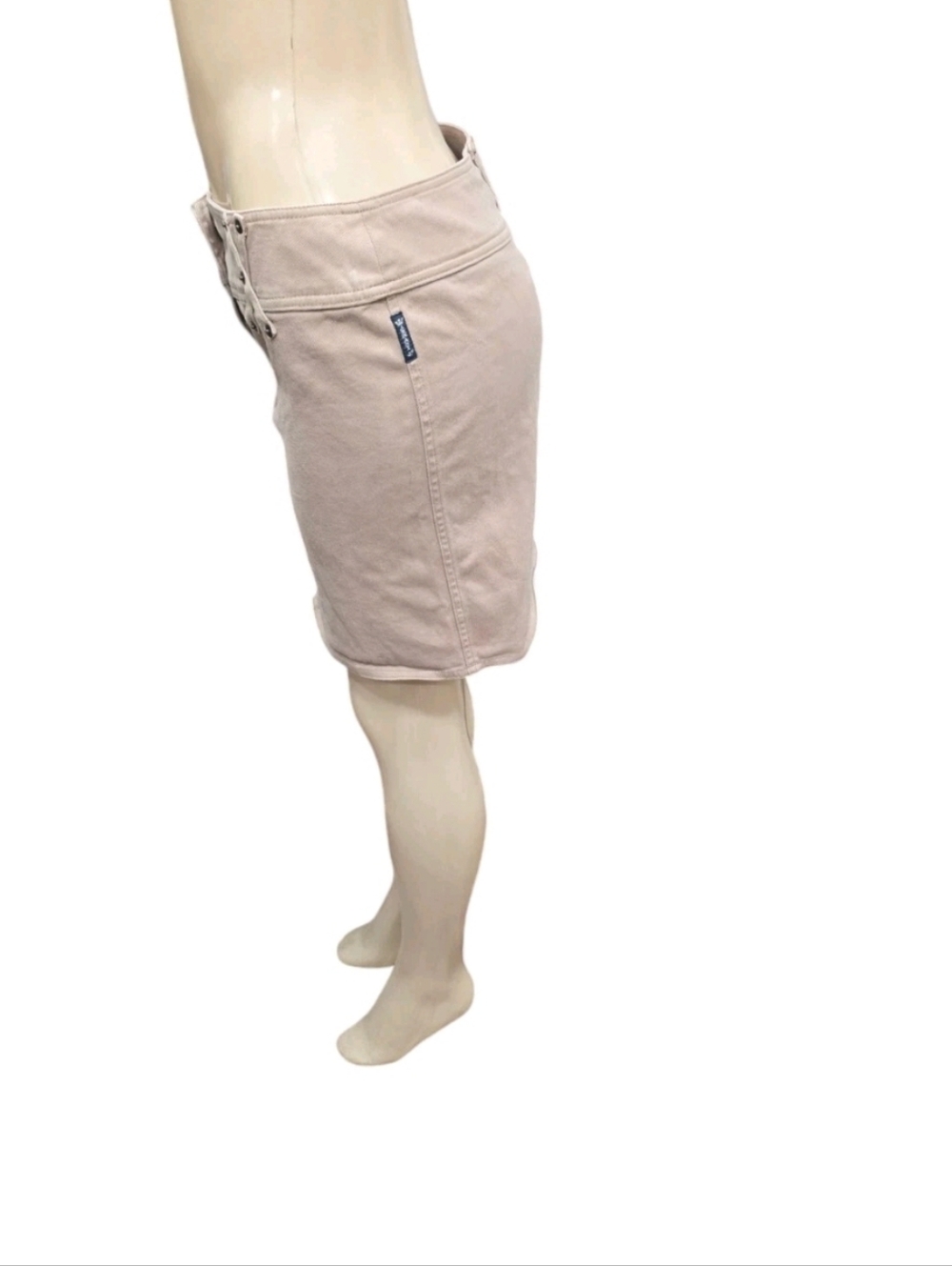 Armani Jeans Khaki Denim Mini‎ Skirt Comfort Fit Size 8 - Picture 2 of 13
